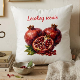 Granatapfel Rot Reich Ölfarbe Ästhetisch Elegant Kissen
