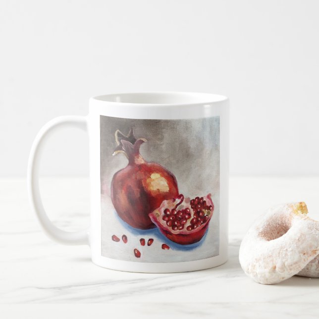 Granatapfel-Tasse Kaffeetasse (Mit Donut)