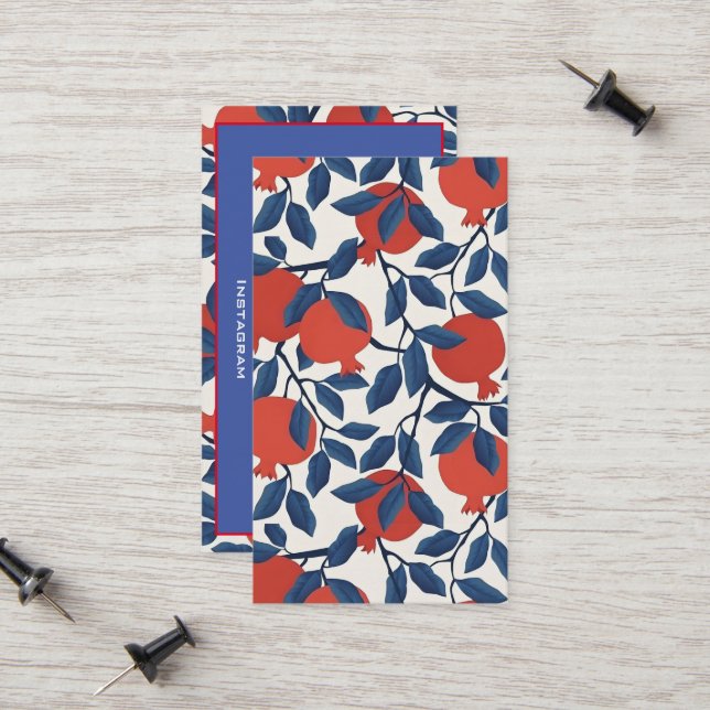 Granatapfel Telefonnummerkarte (Vorderseite/Rückseite Beispiel)