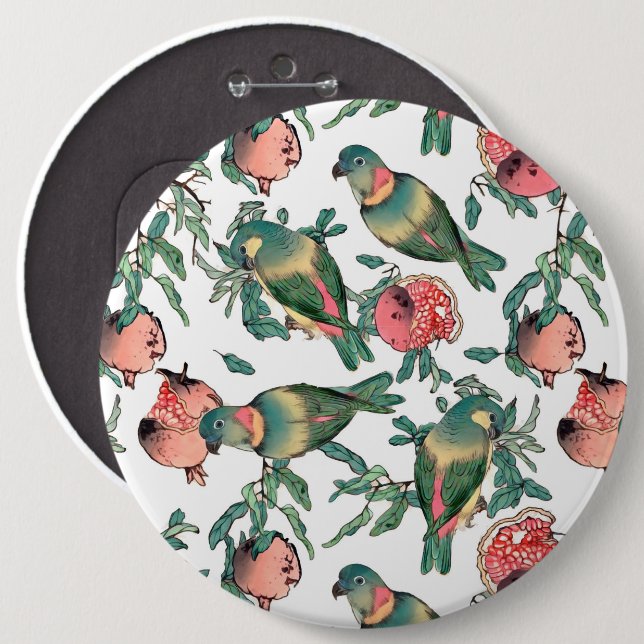 Granatapfel und Lovebirts Button (Vorne & Hinten)