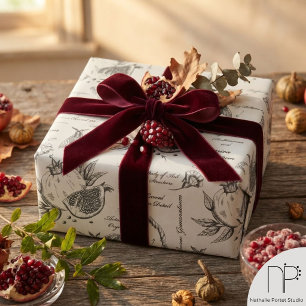 Granatapfel und Mittelmeer-Motte Geschenkpapier