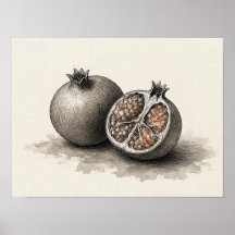 Granatapfel-Wandkunst Küchen-Stillleben-Poster