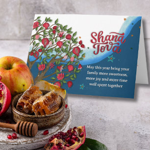 Granatapfelbaum Shana Tova Rosh Hashanah Karte