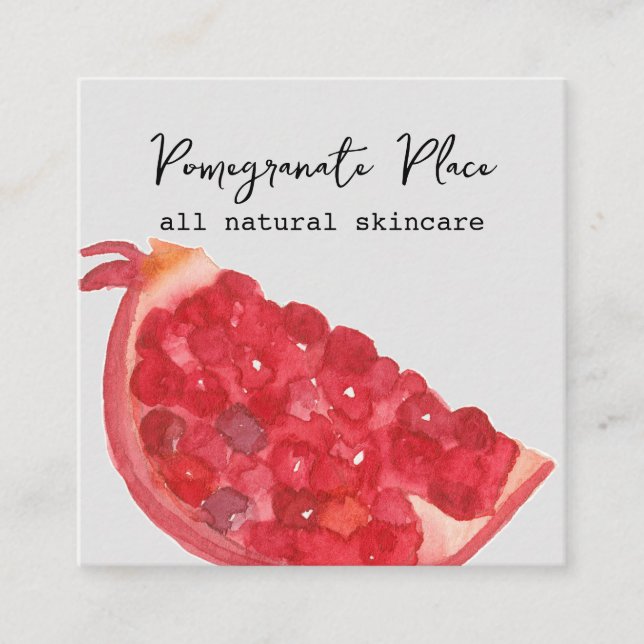 Granatapfelfrucht Handmade Skincare Quadratische Visitenkarte (Vorderseite)