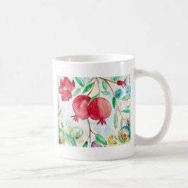 Granatapfelfrucht Wasserfarbe Gesund mediterran Kaffeetasse