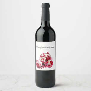 Granatapfelweinaufkleber Weinetikett