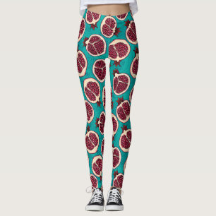 Granatscheiben auf Türkis Leggings