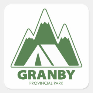 Granby Provincial Park Mountains Camping Quadratischer Aufkleber