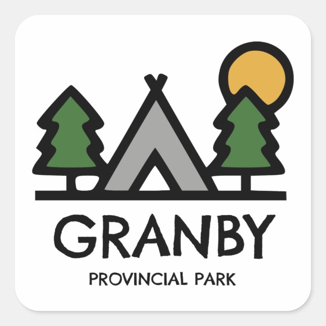Granby Provincial Park Quadratischer Aufkleber (Vorderseite)