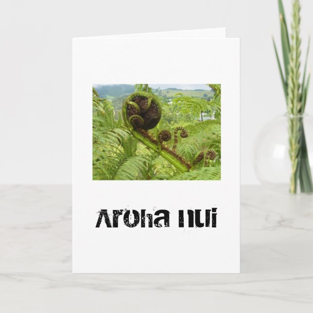 Grand amour Koru. Au-Dessus De La Carte De Voeux C (Devant)