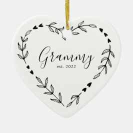 Grand Année Est. Ornement en céramique de Noël