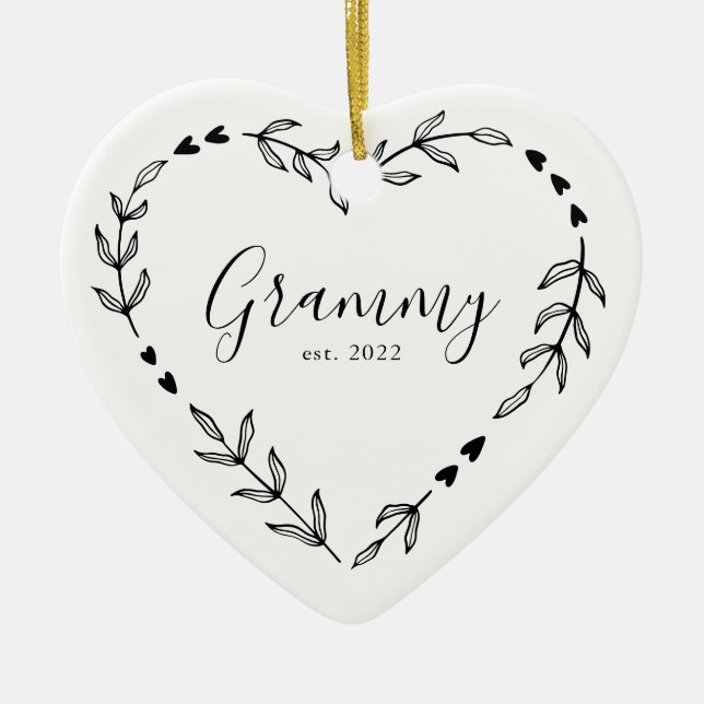 Grand Année Est. Ornement en céramique de Noël (Devant)