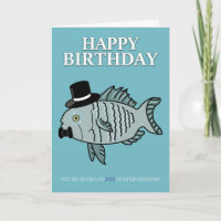 Grand Anniversaire Poisson Pun Carte de plaisance