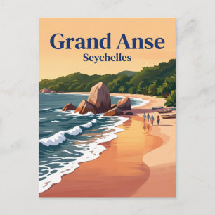 Grand Anse, La Digue Seychellen Postkarte