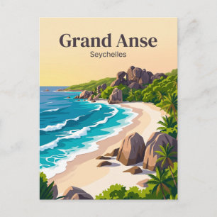 Grand Anse Seychellen Postkarte