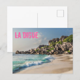 Grand Anse Seychelles La Digue Beach Geschenk Feiertagspostkarte