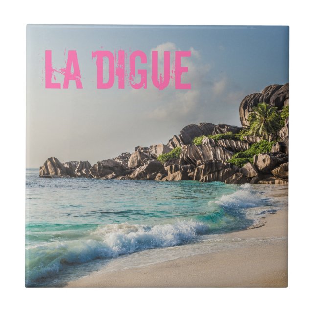 Grand Anse Seychelles La Digue Beach Geschenk Fliese (Vorderseite)