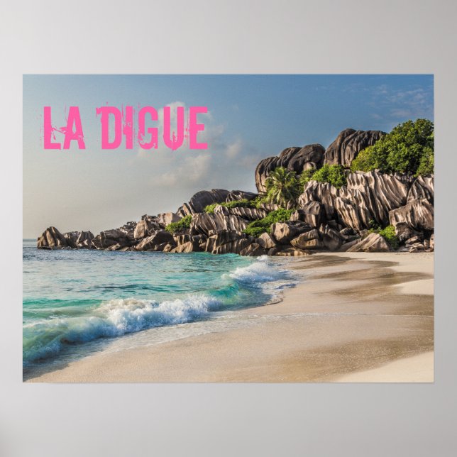 Grand Anse Seychelles La Digue Beach Geschenk Poster (Vorne)