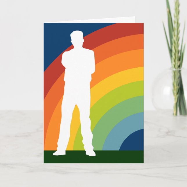 grand arc-en-ciel gai venant faire-part (Devant)