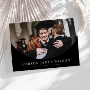 Grand Arch Photo Black Graduation Faire-part