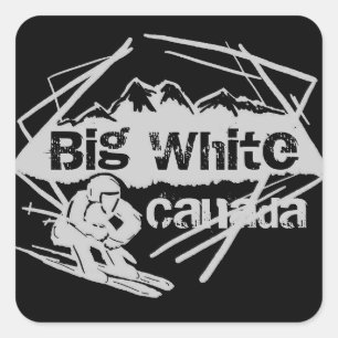 Grand autocollant blanc de skieur du Canada