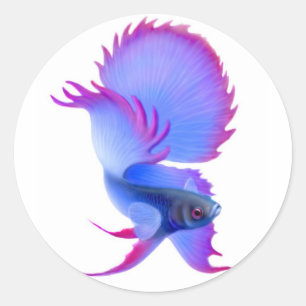 Grand autocollant bleu de poissons de Betta