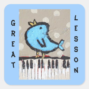 grand autocollant d'étudiant de piano de leçon