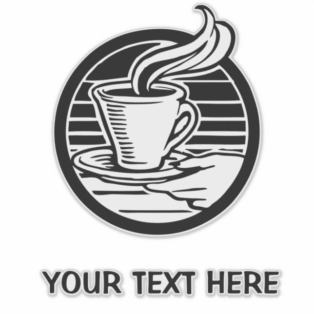 Grand autocollant transparent du logo du café (Devant)