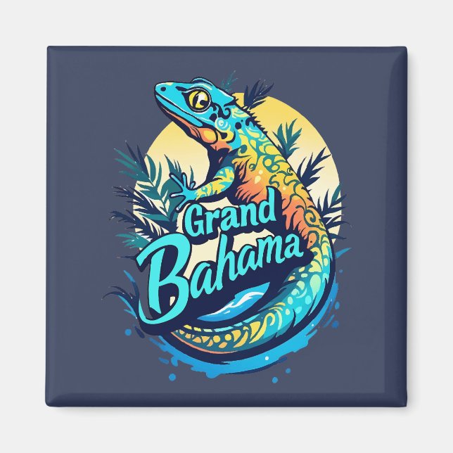 Grand Bahama Caribbean Gecko Magnet (Vorne)
