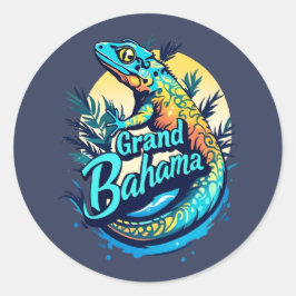 Grand Bahama Caribbean Gecko Runder Aufkleber