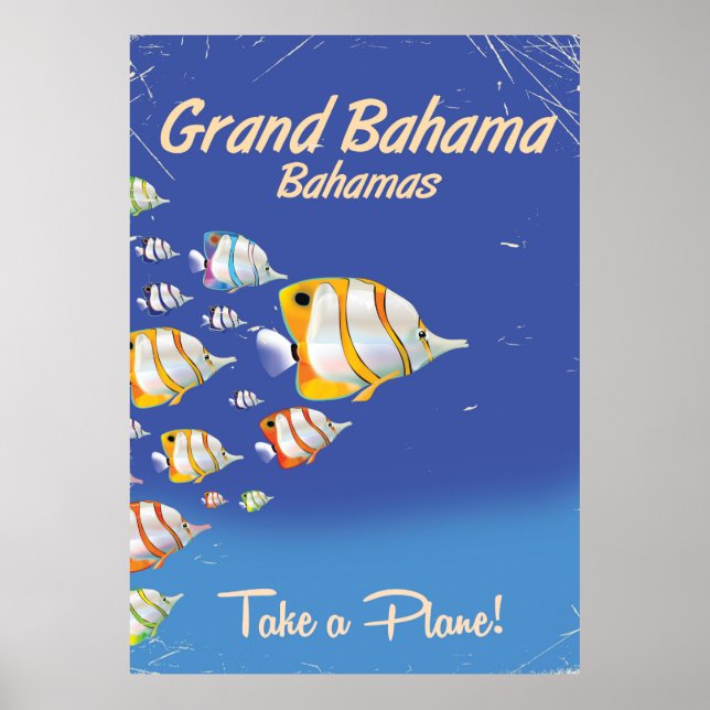 Grand Bahama Vintage Poster de voyage pour poisson (Devant)