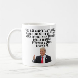 Grand bâillon d'anniversaire, tasse de 40ème anniv