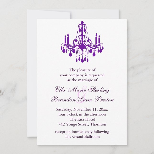Grand Ballroom Faire-part de mariage 2 (violet) (Devant)