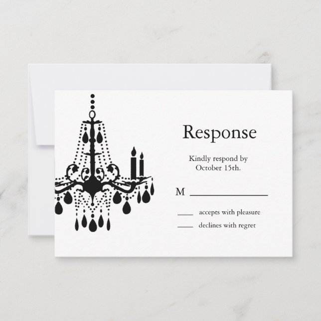 Grand Ballroom UAWG (weiß) RSVP Karte (Vorderseite)