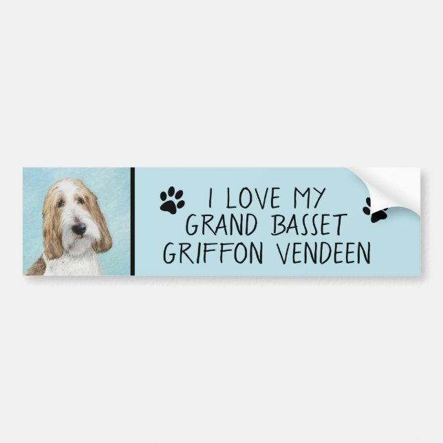 Grand Basset Griffon Vendeen - Original Dog Art Autoaufkleber (Vorne)