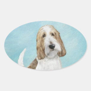Grand Basset Griffon Vendeen - Original Dog Art Ovaler Aufkleber