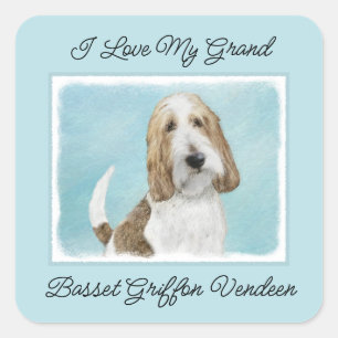 Grand Basset Griffon Vendeen - Original Dog Art Quadratischer Aufkleber