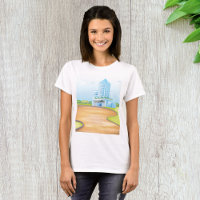 Grand Bâtiment Bleu T-shirt Femme