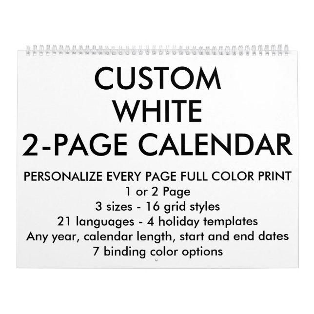 Grand calendrier 2-Page personnalisé par coutume (Protection)