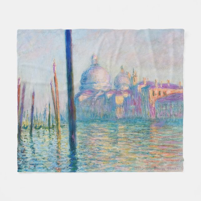 Grand Canal Monet Venice Italy Classic Painting Fleecedecke (Vorderseite (Horizontal))
