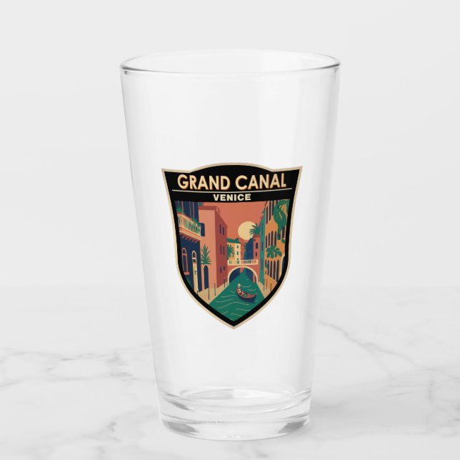 Grand Canal Venedig Kunst, Dichtung und Musik Vint Glas (Vorderseite)