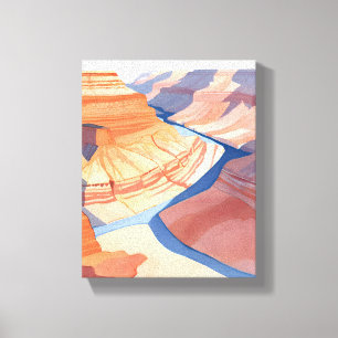 Grand Canyon   Aquarell-Landschaftsmalerei Leinwanddruck