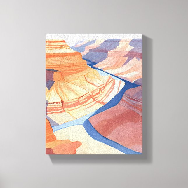 Grand Canyon | Aquarellbilder Leinwanddruck (Vorderseite)