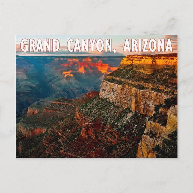 Grand Canyon Arizona bei Sunset Postkarte (Vorderseite)