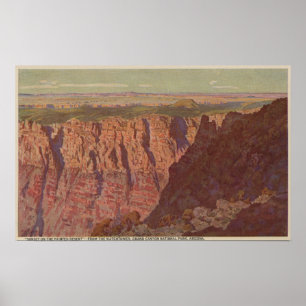 Grand Canyon, Arizona - Sonnenuntergang auf gemalt Poster