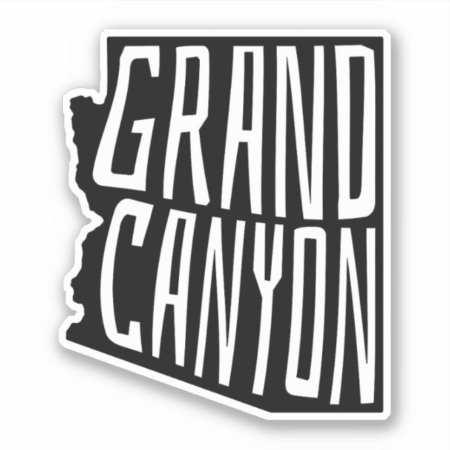 Grand Canyon, Arizona Staat Kontur - USA Travel Aufkleber (Vorderseite)