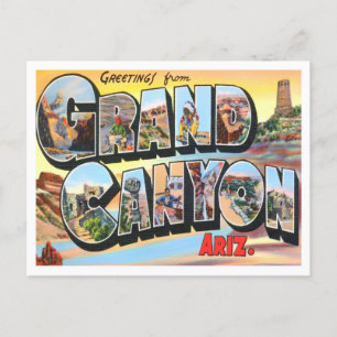 Grand Canyon, Arizona Vintage Big Lettres Carte po