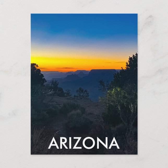 Grand Canyon au coucher du soleil Arizona Carte po (Devant)