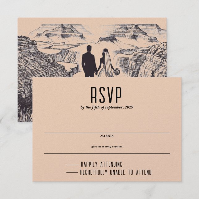 Grand Canyon Couple RSVP Karte (Vorne/Hinten)