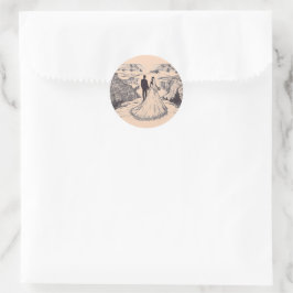 Grand Canyon Couple Wedding Runder Aufkleber